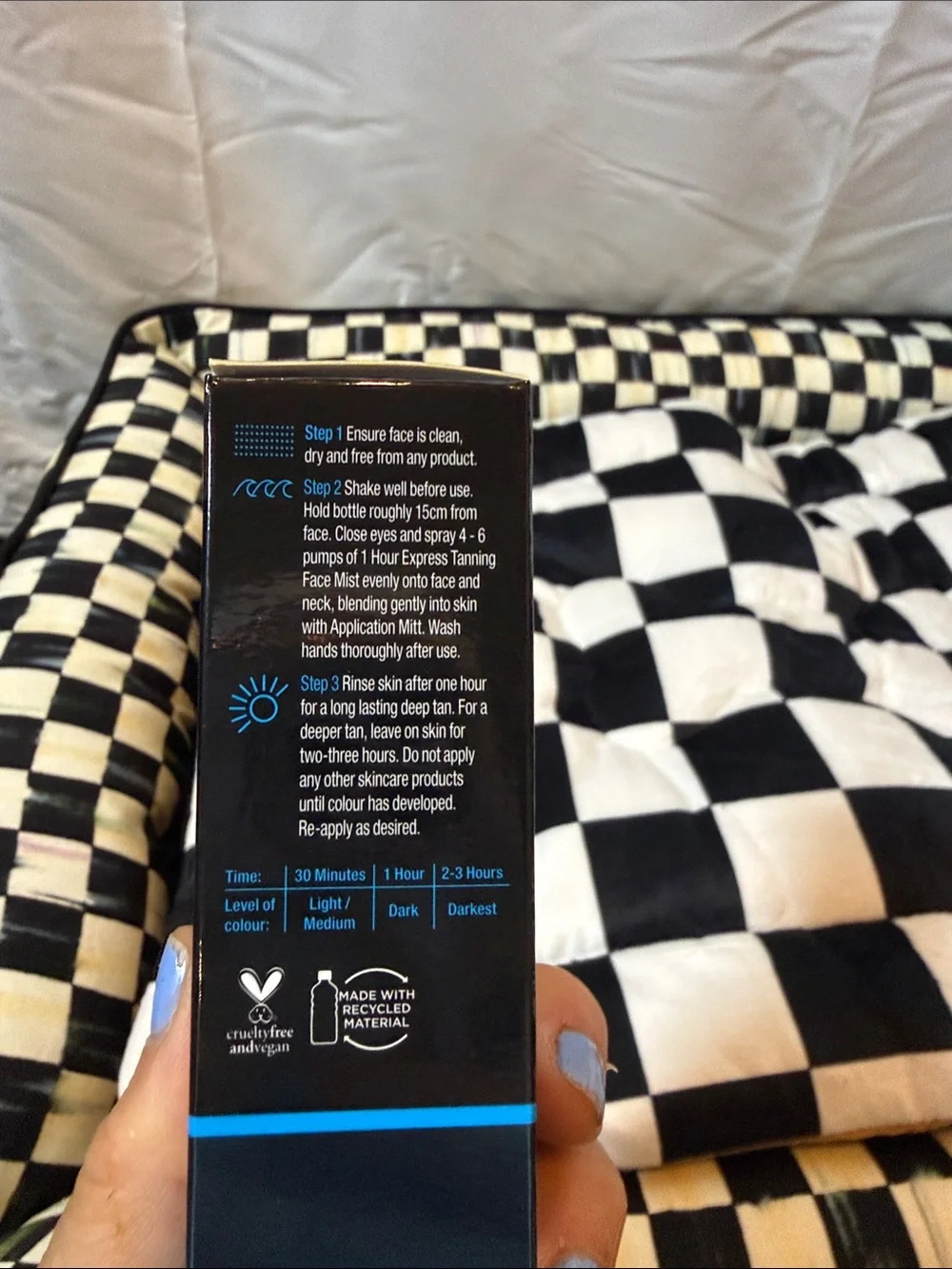 Bondi Sands Self Tanning Face Mist in Black and Blue Packaging